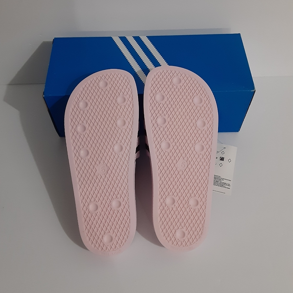 Adidas Womens Slide Sandals Pink & Black Adilette - Picture 7 of 7